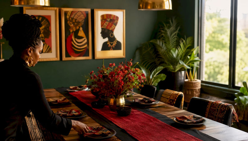 Juneteenth living room with Pan-African color decor