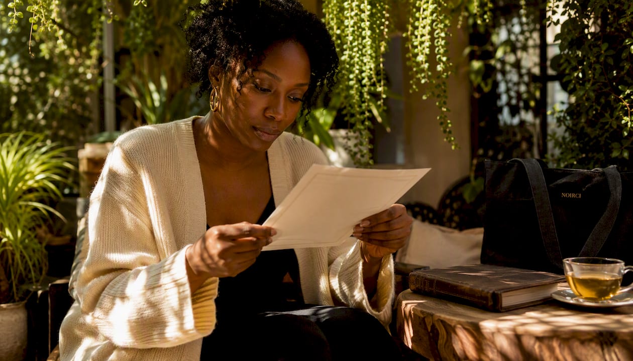 Collector examining certificate of authenticity