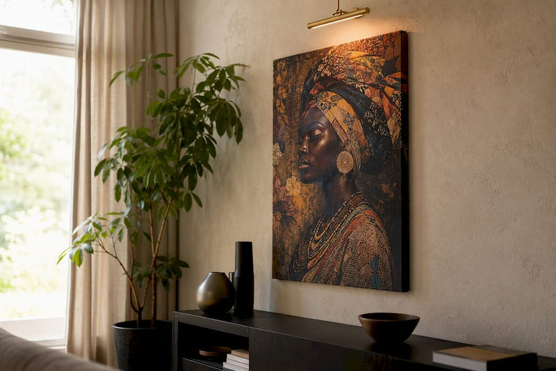 Archival Black art canvas print on wall