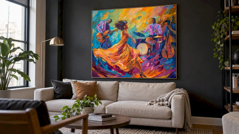 Harlem Renaissance Quartet canvas displayed at home