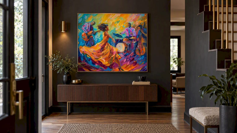 Harlem Renaissance art in a Deco-inspired home