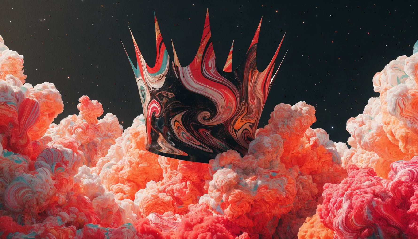 A striking bold original Afrofuturist artwork, cosmic and regal, vivid color, no real people.