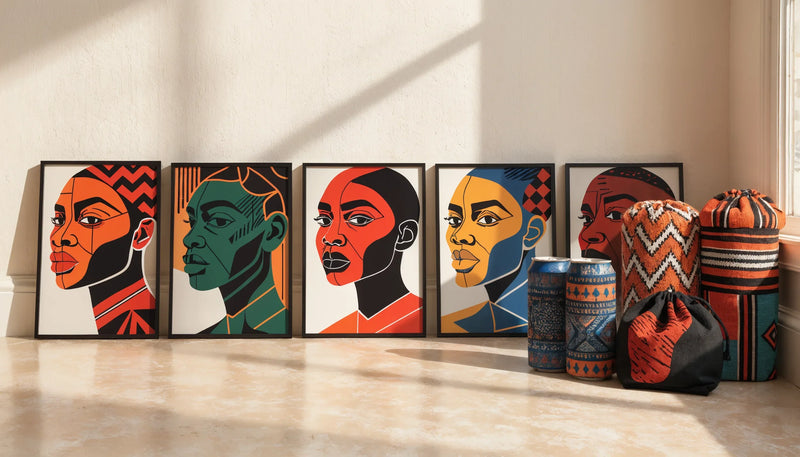 A tidy display of Black-owned art-brand prints and quality packaging